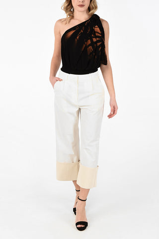 MM6 High Waist cuffed hem trousers Capri Pants
