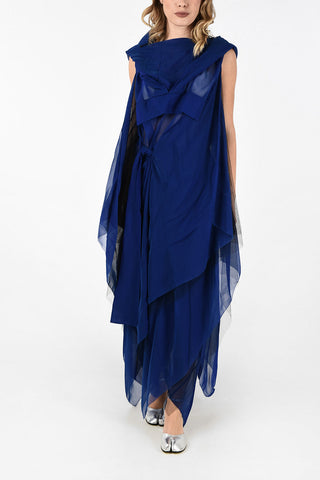 MM0 Tunica Destrutturata Maxi con Cappuccio e Dettaglio Mesh