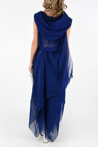 MM0 Tunica Destrutturata Maxi con Cappuccio e Dettaglio Mesh