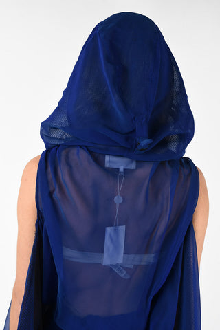 MM0 Tunica Destrutturata Maxi con Cappuccio e Dettaglio Mesh