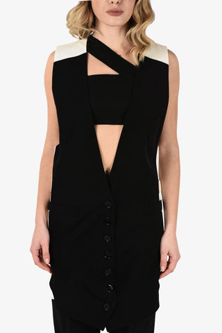 MM6 Plunging Neckline Two-Tone Vest