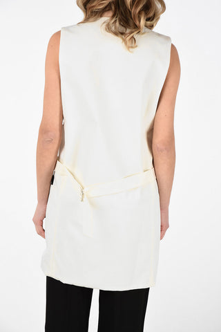 MM6 Plunging Neckline Two-Tone Vest