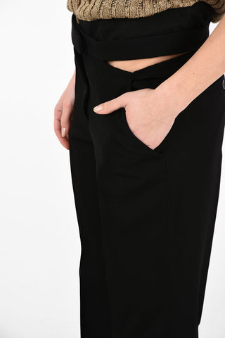 MM4 Single Pleat Palazzo Pants with Cut Out detail