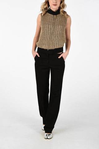 MM4 Single Pleat Palazzo Pants with Cut Out detail