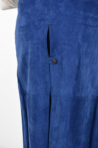 MM4 Split Back Suede Leather Maxi Skirt