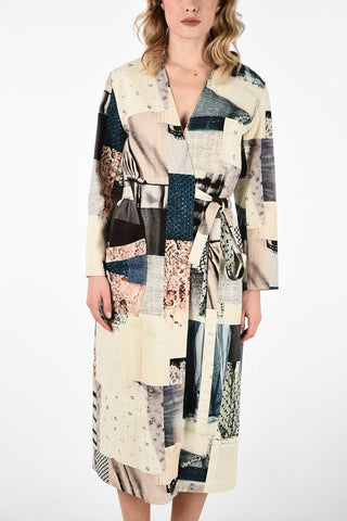 MM6 V-Neck Patchwork Wrap Dress
