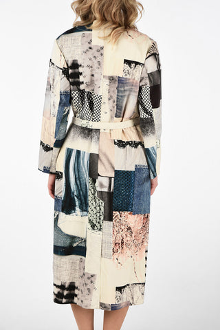 MM6 V-Neck Patchwork Wrap Dress