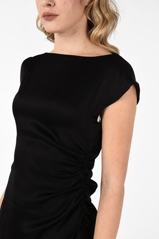 MM6 Draped Details Cotton Asymmetric Dress