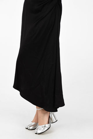 MM6 Draped Details Cotton Asymmetric Dress