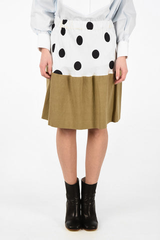 MM1 Drawstring Polka Dots Silk Skirt