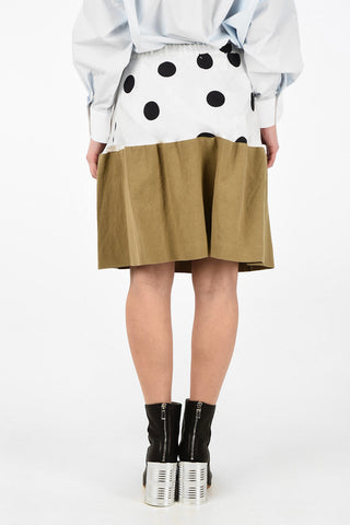 MM1 Drawstring Polka Dots Silk Skirt