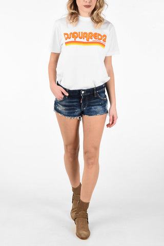 Vintage Effect HARLEY Shorts with Frayed Hem