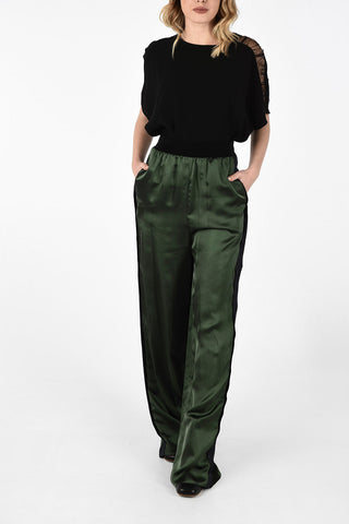 MM4 Drawstring Palazzo Pants With Side Band