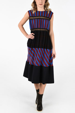 MM1 Striped Details Maxi Dress