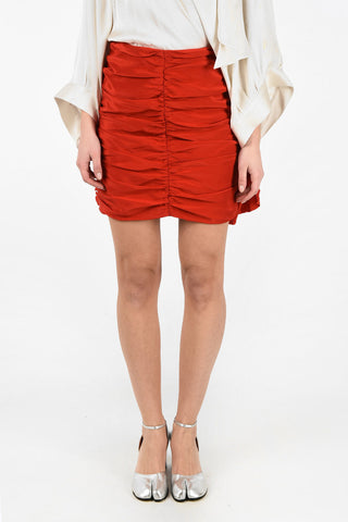 MM0 Silk Draped Mini Skirt With Zip Back Closure