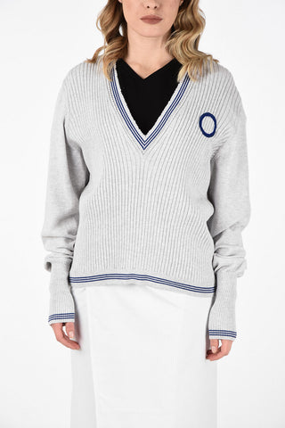 MM1 V-Neck Oversize Ribbed Sweater