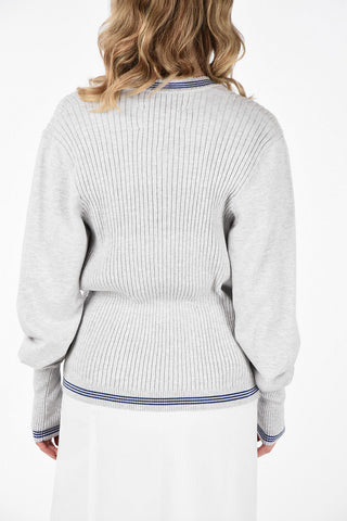 MM1 V-Neck Oversize Ribbed Sweater