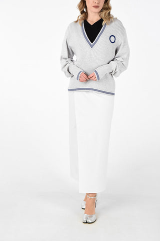 MM1 V-Neck Oversize Ribbed Sweater