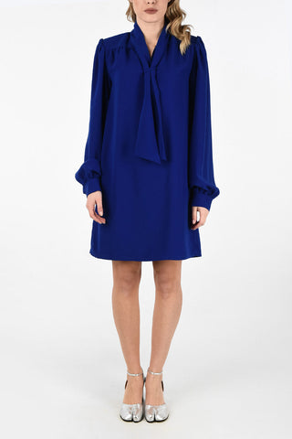 MM4 Tie Neck Flared Shirtdress