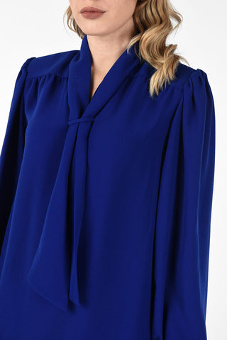 MM4 Tie Neck Flared Shirtdress