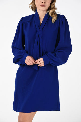MM4 Tie Neck Flared Shirtdress