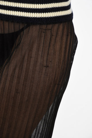 MM0 Drawstring Lurex Sheer Skirt