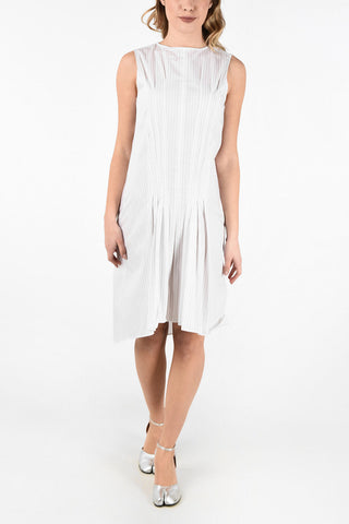 MM6 Zip Back Closure Striped Dress