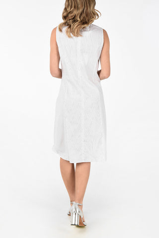MM6 Zip Back Closure Striped Dress