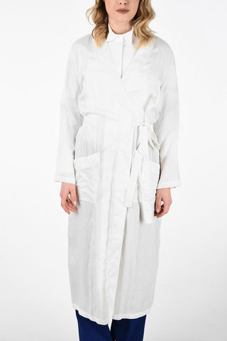 MM6 Center Split Wrap Coat with Side Pockets