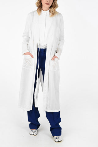 MM6 Center Split Wrap Coat with Side Pockets