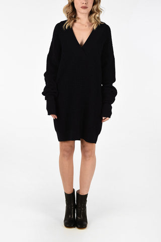 MM4 V-Neck Knit Oversize Dress