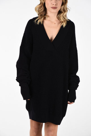 MM4 V-Neck Knit Oversize Dress