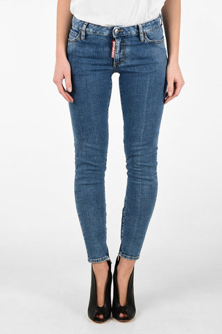 Mid Waist Skinny Fit Jeans with Ankle Zip
