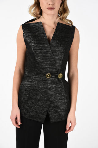 MM6 Lurex Wrap Vest With Golden Buttons