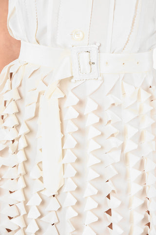 MM0 Cut Out Details Silk Dress With Belt