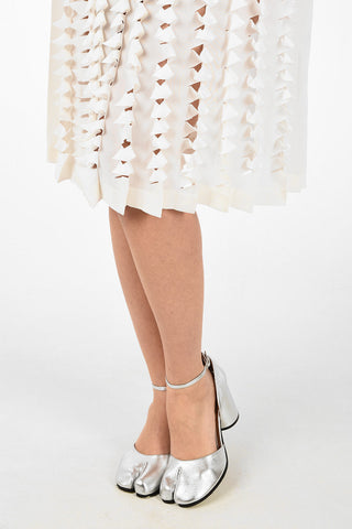 MM0 Cut Out Details Silk Dress With Belt