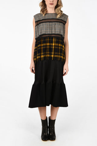 MM1 Vestito in Lana Vergine con Dettagli Principe del Galles e Tartan