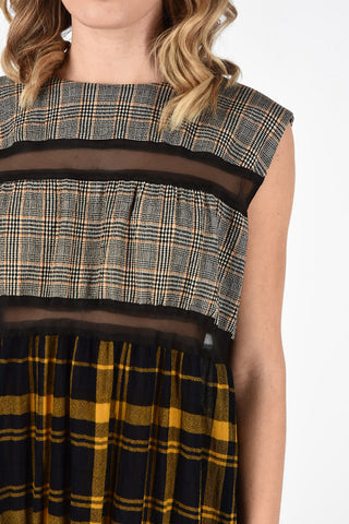 MM1 Vestito in Lana Vergine con Dettagli Principe del Galles e Tartan