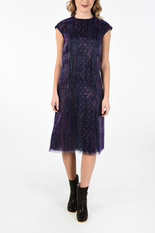MM0 Zip Back Closure Tie Dye Effect Dress with Petticoat