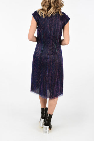 MM0 Zip Back Closure Tie Dye Effect Dress with Petticoat