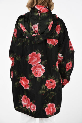 MM0 Roses-Print Oversize Jacket with Hood