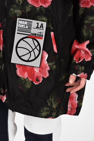MM0 Roses-Print Oversize Jacket with Hood