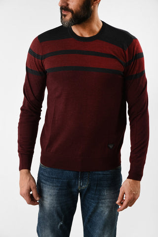 ARMANI JEANS Wool and Silk Crew-Neck Sweater