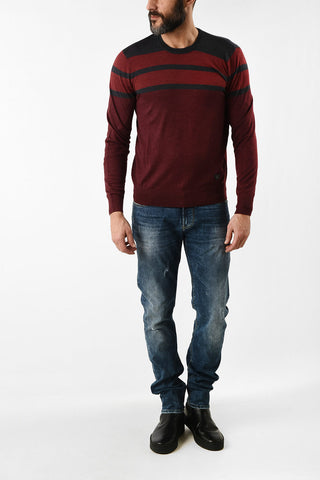 ARMANI JEANS Wool and Silk Crew-Neck Sweater