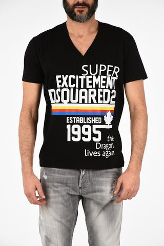T-shirt COOL FIT Stampata con Scollo a V