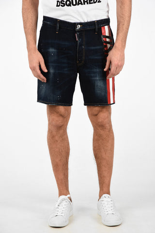 Vintage Effect MARINE FIT Shorts With Ecoleather Side Band