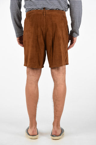 Drawstring Suede Leather Shorts