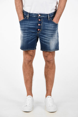 Mid Waist Stonewashed Shorts