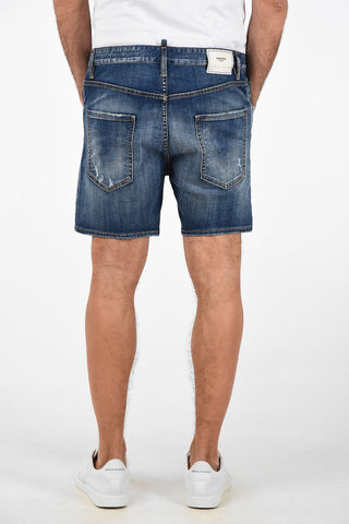 Mid Waist Stonewashed Shorts