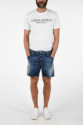 Mid Waist Stonewashed Shorts